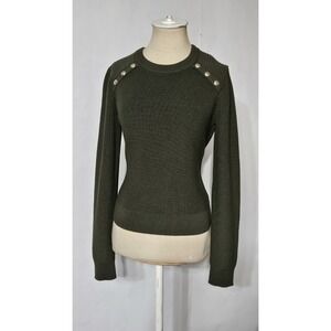 Michael Michael Kors Women's Army Green  Sweater With Buttons